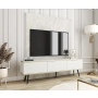 Szafka RTV Biało - Złota 175 cm Noga Czarna - Złota MDF